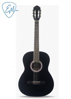 GUITARRA CRIOLLA ALONSO AGC-39-81 NEGRA CON FUNDA
