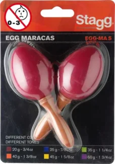 HUEVOS RITMICOS STAGG C/MANGO ROJO CHICO PAR