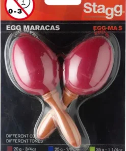 HUEVOS RITMICOS STAGG C/MANGO ROJO CHICO PAR